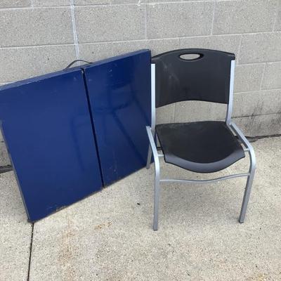 Folding Metal Table and Metal Chair