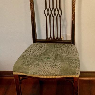 Beautiful japanned chair painted in gold and black laquer