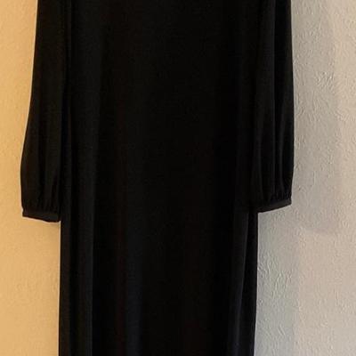 Black dress with silver and rhinestone decoration