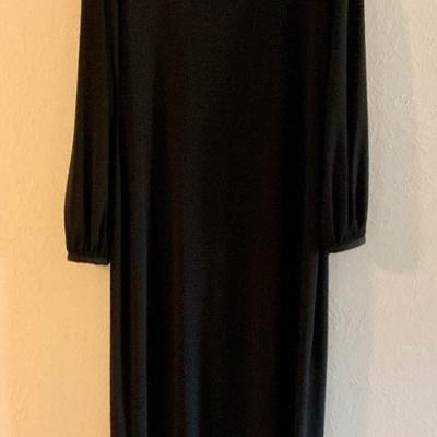 Black dress with silver and rhinestone decoration