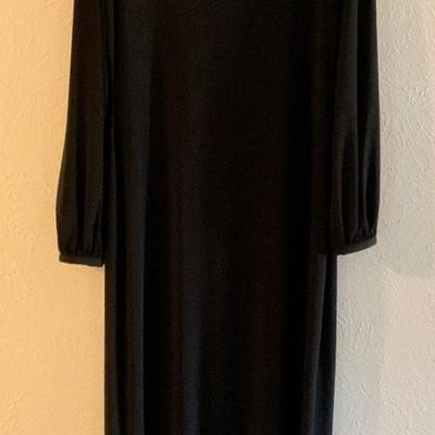 Black dress with silver and rhinestone decoration