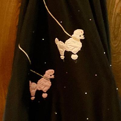 1950’s poodle skirt felt skirt with rhinestone and poodle cut outs