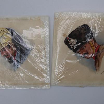 Paintings of (2) War Figures