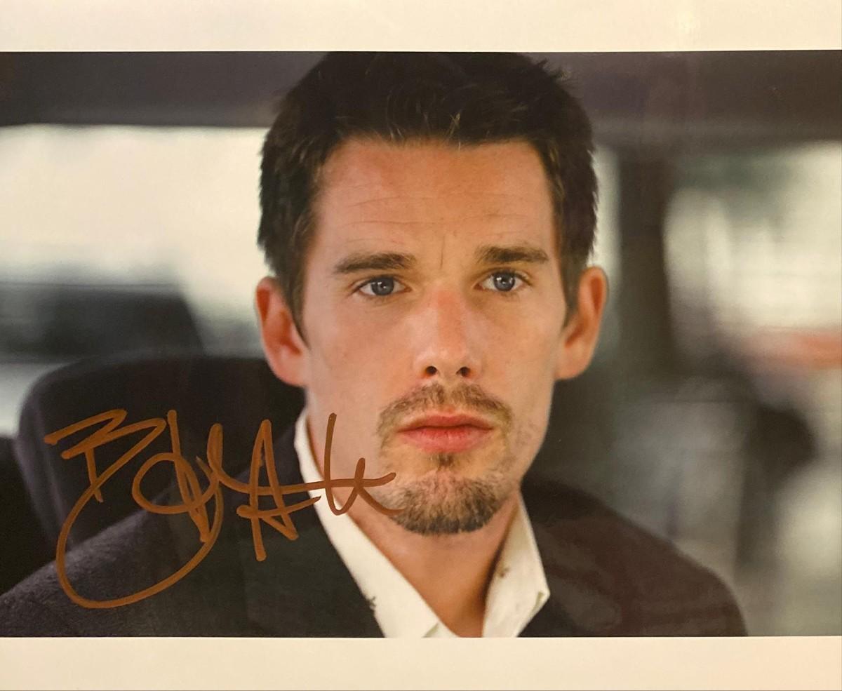 Before Sunset Ethan Hawke Signed Movie Photo