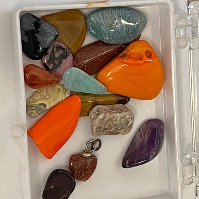 Vintage Glass Bead Rope Necklaces and Stone Earrings