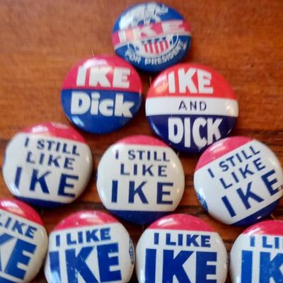 LOT 8 TEN OLD IKE POLITICAL PINS