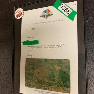 Signed Letter - Indianapolis Motor Speedway