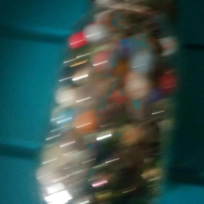 LOT 16 OLD JAR FULL OF MARBLES