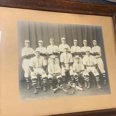 Large Framed Vintage Capital University Baseball Team Photo