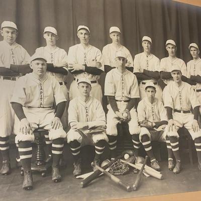 Large Framed Vintage Capital University Baseball Team Photo