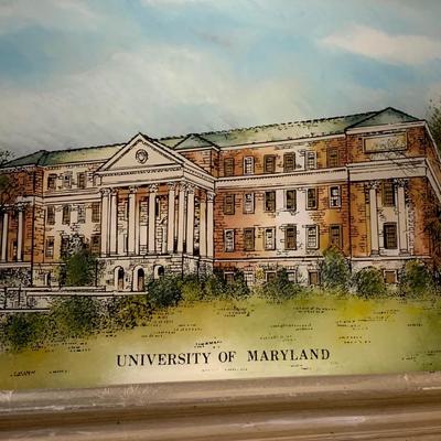 Ohio & Maryland University Reverse On Glass