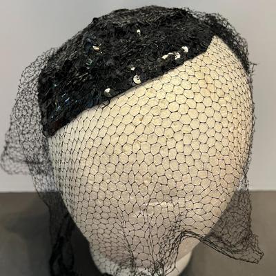 1940's Trio - Vintage Belvedere Wool Hat, Sequin Cocktail Hat, and Velvet Hat