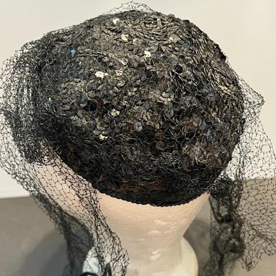 1940's Trio - Vintage Belvedere Wool Hat, Sequin Cocktail Hat, and Velvet Hat