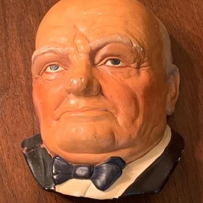 Vintage Winston Churchill Plaster Bust