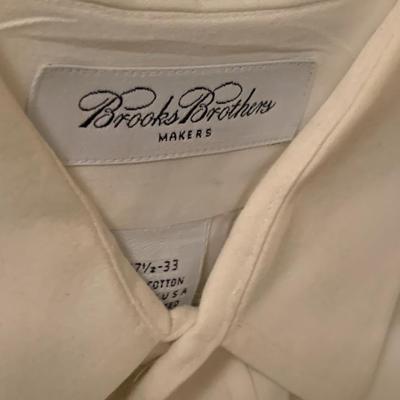 Brooks Brothers Mens White Dress Shirts Lot - Mostly 17 1/2 - 33