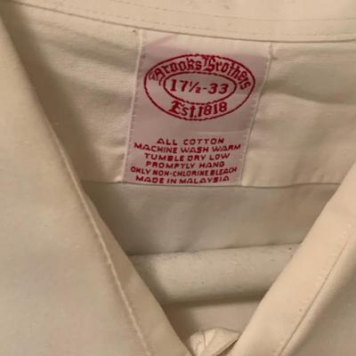 Brooks Brothers Mens White Dress Shirts Lot - Mostly 17 1/2 - 33