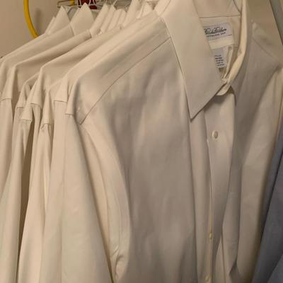 Brooks Brothers Mens White Dress Shirts Lot - Mostly 17 1/2 - 33