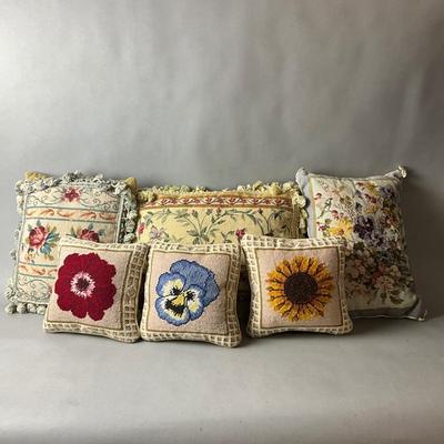 1428 Set of 6 Needlepoint Pillows