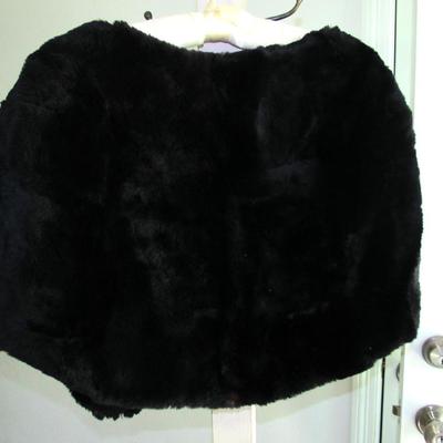 Vintage Black Fur Ladies Short Cape