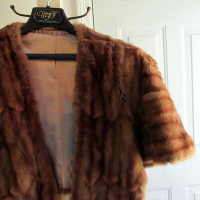 Vintage Ladies Short Over the Shoulders Fur Cape