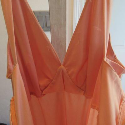 Vintage 1970's Ladies Formal Dress With Hooded Short Jacket