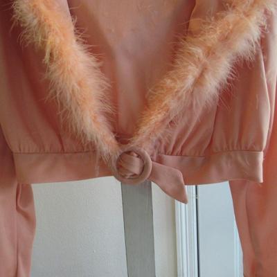 Vintage 1970's Ladies Formal Dress With Hooded Short Jacket