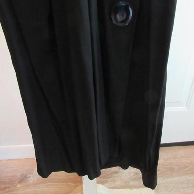 Vintage Black Dress With Large Buttons and Belt, Nice Dress, See All Photos