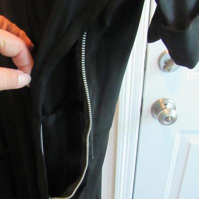 Vintage Black Dress With Large Buttons and Belt, Nice Dress, See All Photos
