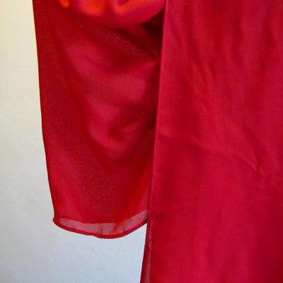 Vintage 1970s Red Evening Dress With Bead Trim