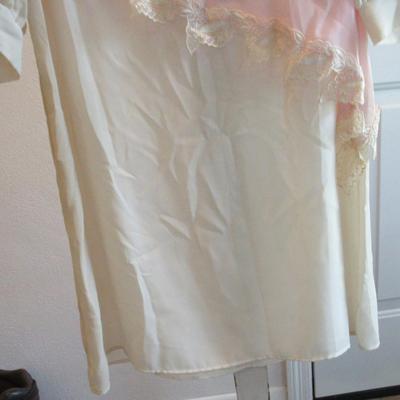 Vintage 1970s Ladies Evening Dress With Asymmetrical Drop Waist With Lace Trim