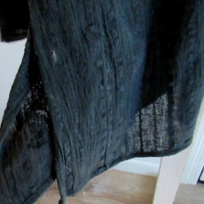 Vintage Ladies 1970s Semi Sheer Black Lacy Top