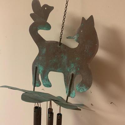 Cat w Bird 33” Wind chime