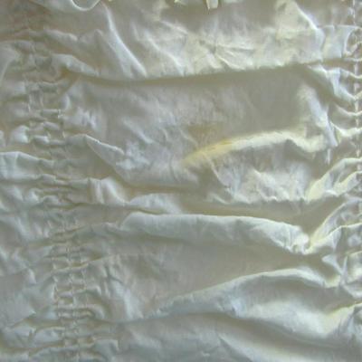 Vintage Girl's White Dress With Fabric Flowers and Very Puffy Sleeves