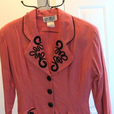 Vintage 1980s Ladies Pink Blazer Type Top, LaBelle Label