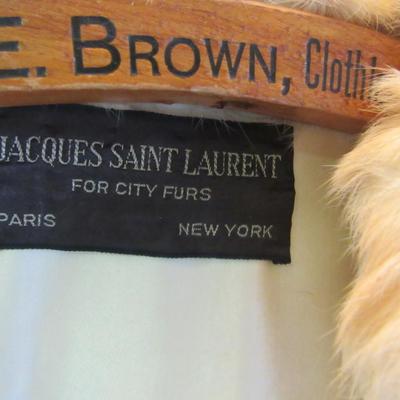 Vintage Ladies White Rabbit Fur Jacket, Jacques Saint Laurent For City Furs