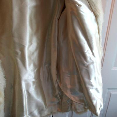 Vintage Ladies White Rabbit Fur Jacket, Jacques Saint Laurent For City Furs