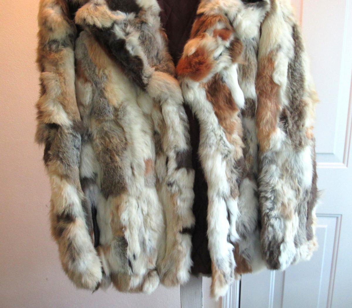 Vintage Ladies Multi Colored Rabbit Fur Jacket EstateSales