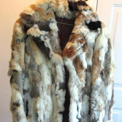 Vintage Ladies Multi Colored Rabbit Fur Jacket