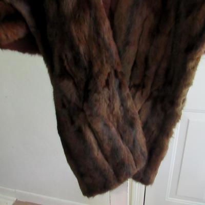 Vintage Beautiful Over The Shoulder Fur Cape With Long Front