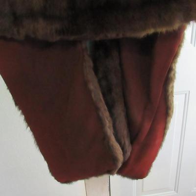 Vintage Beautiful Over The Shoulder Fur Cape With Long Front