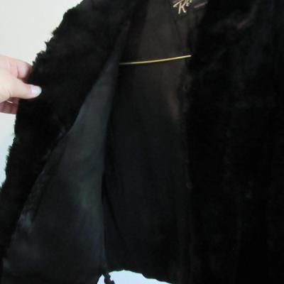 Vintage Black Fur Over Shoulder Cap With Long Front Flaps, Nice, See All Photos