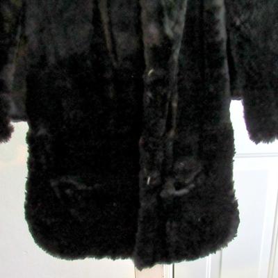 Vintage Black Fur Over Shoulder Cap With Long Front Flaps, Nice, See All Photos