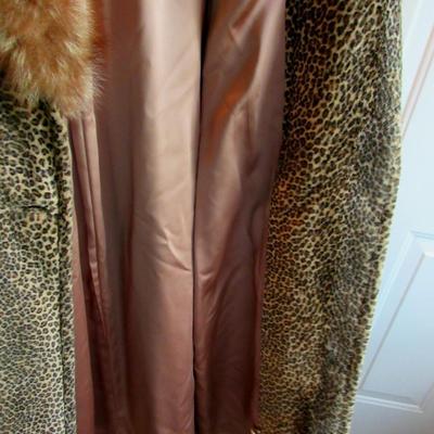 Vintage Ladies Long Coat, Fur Collar and Hem