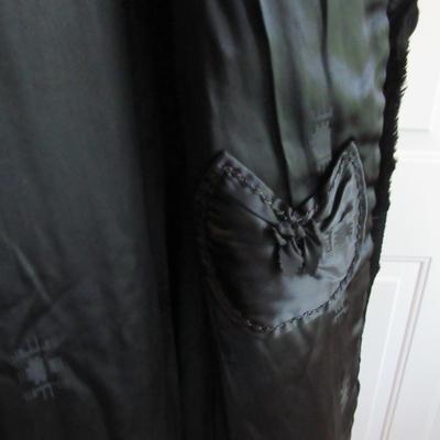 Vintage Ladies Long Black Fur Coat, Possibly Rabbit Fur