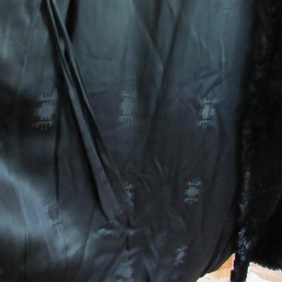 Vintage Ladies Long Black Fur Coat, Possibly Rabbit Fur