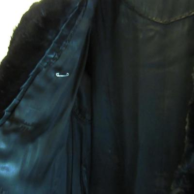 Vintage Ladies Long Black Fur Coat, Possibly Rabbit Fur