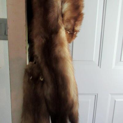 Vintage Four Pelt Long Mink Fur Stole