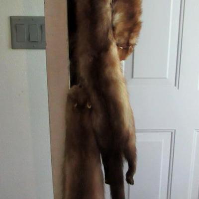 Vintage Four Pelt Long Mink Fur Stole
