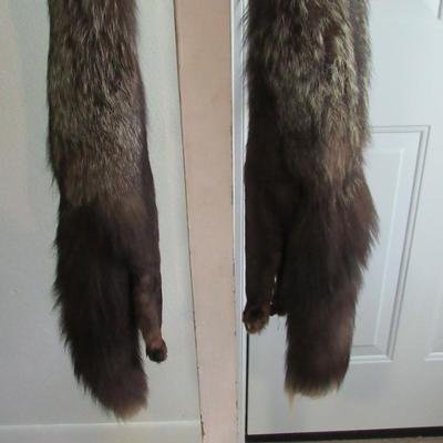 Vintage Long 2 Body Animal Fur Stole, Possibly Fox?