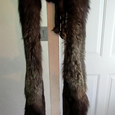 Vintage Long 2 Body Animal Fur Stole, Possibly Fox?